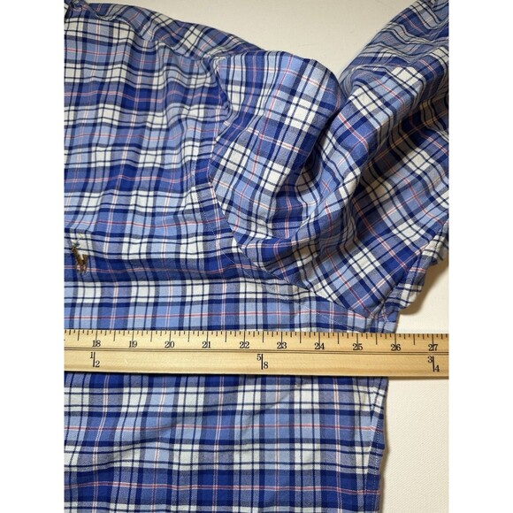 Ralph Lauren Classic Fit Long Sleeve Blue Plaid Button Front Shirt Men's XL‎ - Picture 9 of 11